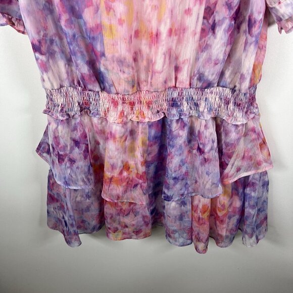 Amanda Uprichard Adriel Mini Cocktail Fairy Cotton Candy Wash Ruffle Dress‎ Sz M - Picture 11 of 11